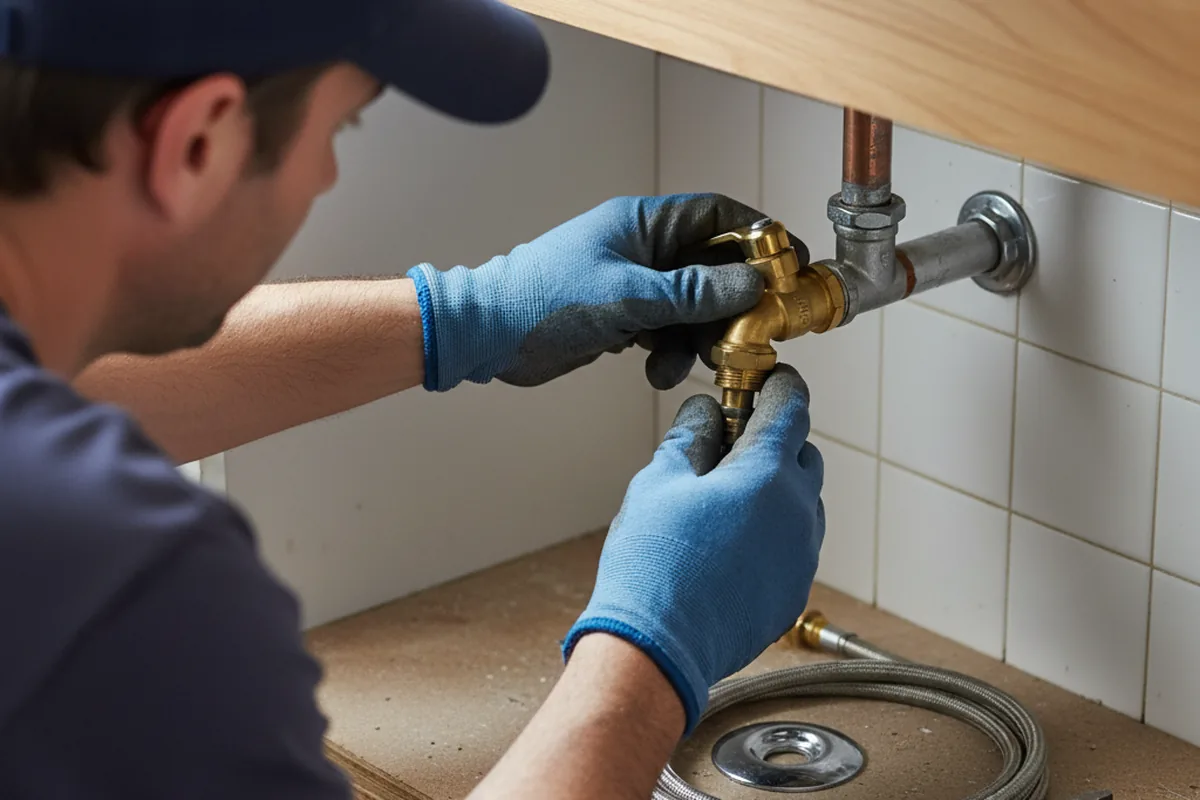 Shutoff valve and fitting work during Emergency Plumbing in Mathis